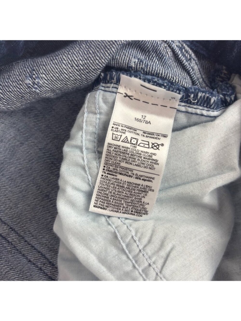 Old Navy Extra Hi-Rise Curvy Straight Jeans Womens 12 Blue Denim With Floral Emb - Picture 10 of 10